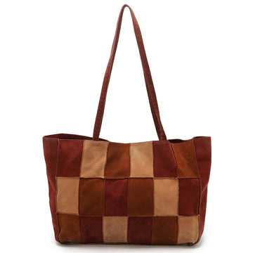 Chanel Suede Patchwork 2way Tote Bag