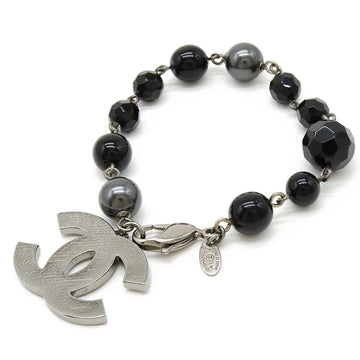 Chanel Metal Faux Pearl Coco Mark Bracelet 11V
