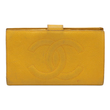 Chanel Coco Mark Caviar Leather Long Wallet