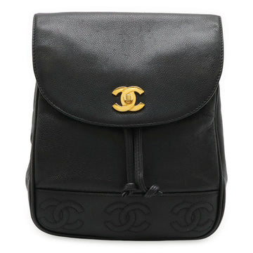 Chanel Triple Coco Caviar Leather Backpack