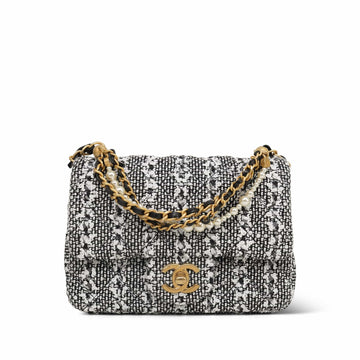 24P Black White Silver Tweed Quilted Pearl AGHW