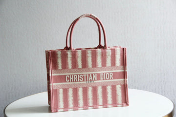 DIR1286 Book bag Tote Embroidery 36.5cm 41.5cm Handbag red white-2