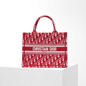 DIR1286 Book Tote BIG 26.5cm Embroidery LOGO red Handbag red-5