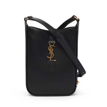 Saint Laurent Black Calfskin Le 5 A 7 Vertical Mini Bag