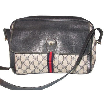 Gucci Early Accessory Collection School Bag Navy Blue Large G Logo Print Coated Canvas And Navy Blue