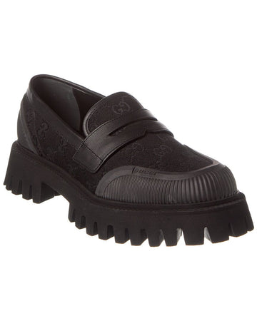 Gucci Gg Canvas & Leather Loafer