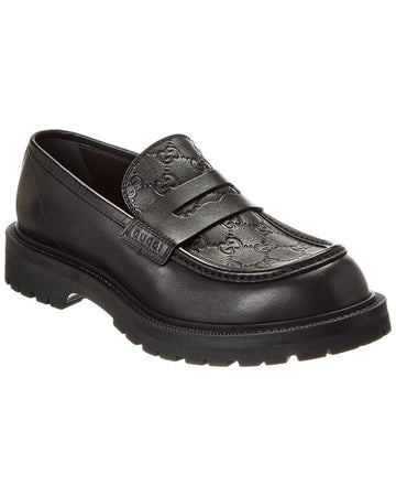 Gucci Web Leather Loafer
