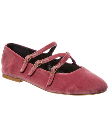 Celine Les Logo Velvet Ballerina Flat