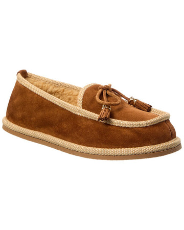 Celine Boubou Suede & Shearling Slipper