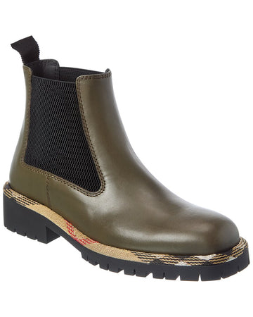 Burberry Checked Leather Boot