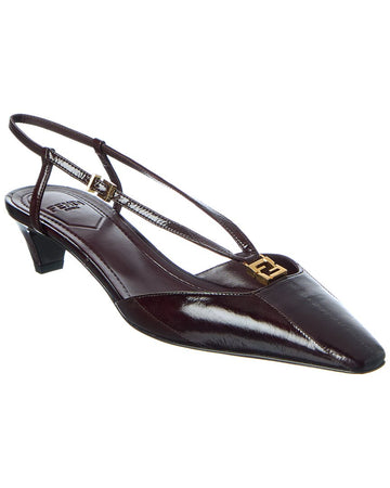 Fendi Ffold Leather Slingback Pump