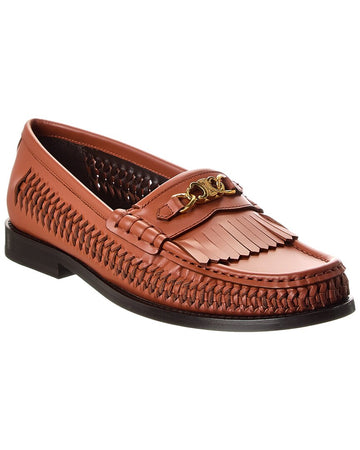 Celine Luco Braided Leather Loafer