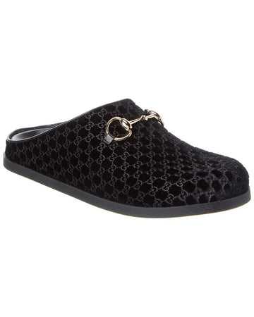 Gucci Horsebit Gg Velvet Mule