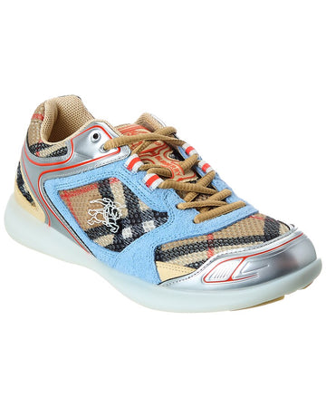 Burberry Check Mesh & Leather Sneaker