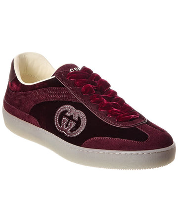 Gucci G75 Velvet & Suede Sneaker