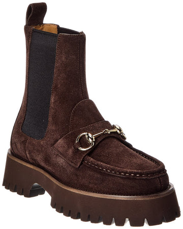 Gucci Horsebit Suede Bootie