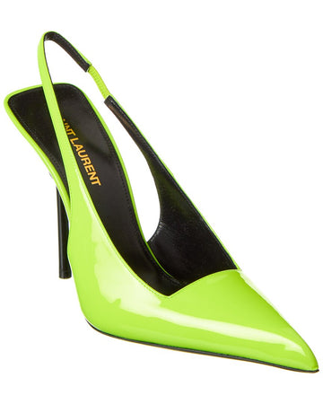Saint Laurent Kiss 105 Leather Slingback Pump