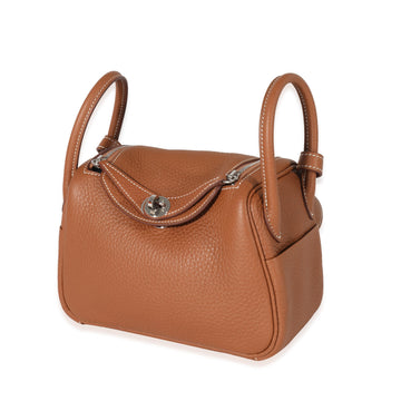 Hermes Gold Leather Mini Lindy 20 PHW