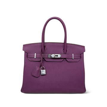 Birkin 30 Anemone Veau Togo Palladium Plated R Square Stamp