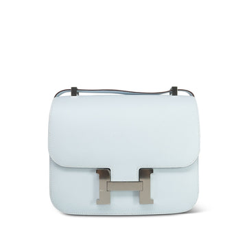 Constance 24 Bleu Brume leather Palladium Plated Z Stamp