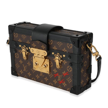 Louis Vuitton Monogram Canvas Black Leather Petite Malle