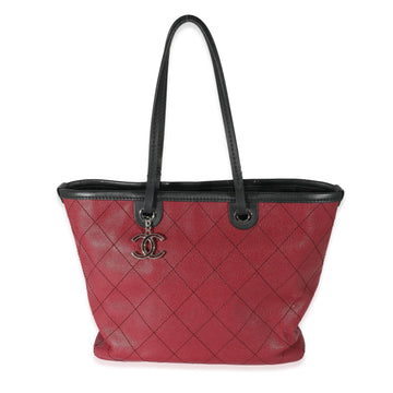 Top Quality Chanel Burgundy Quilted Leather Fever Tote