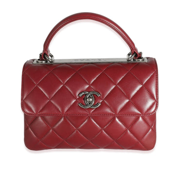 Top Quality Chanel Burgundy Quilted Leather Small Trendy New Bag