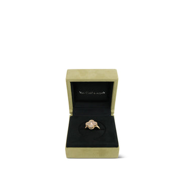 Van Cleef & Arpels Yellow Gold Diamond Mother Of Pearl Alhambra Ring Size 57