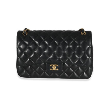 Top Quality Chanel Black Quilted Leather Jumbo Double New Bag