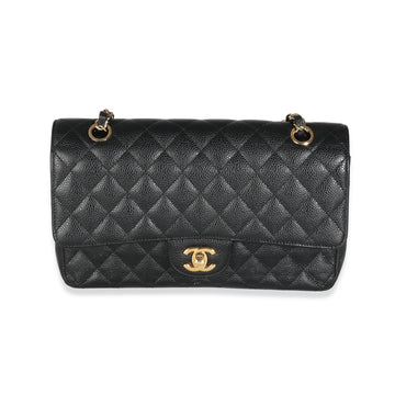 Top Quality Chanel Black Quilted Leather Medium Classic Double New Bag