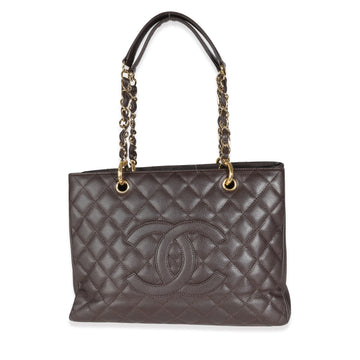 Top Quality Chanel Brown Quilted Leather Grand Shopping Tote