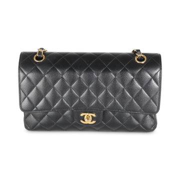 Top Quality Chanel Black Quilted Leather Medium Classic Double New Bag