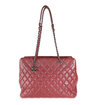 Top Quality Chanel Burgundy Quilted Leather Large City Shopping Tote