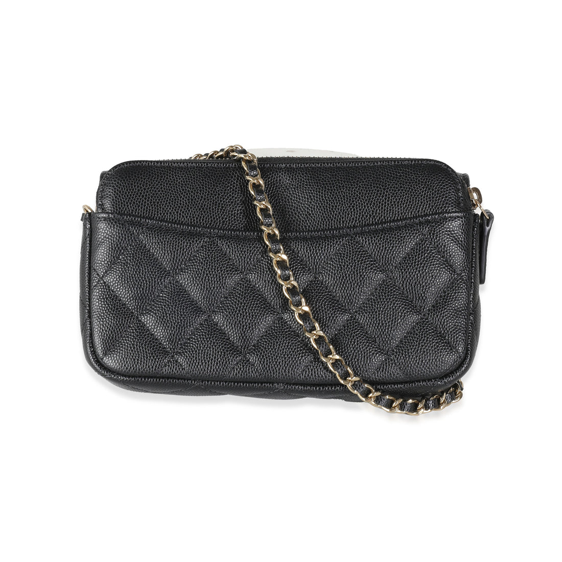 Top Quality Chanel Black Quilted Leather New Phone Holder With Chain