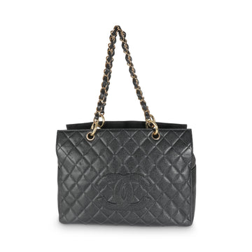 Top Quality Chanel Black Quilted Leather Grand Shopper Tote