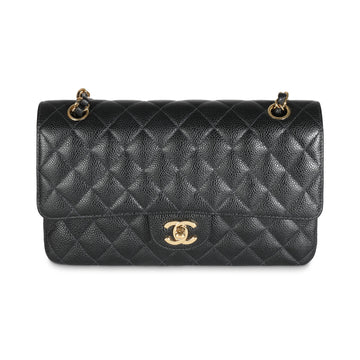 Top Quality Chanel 24K Black Quilted Leather Medium Classic Double New Bag