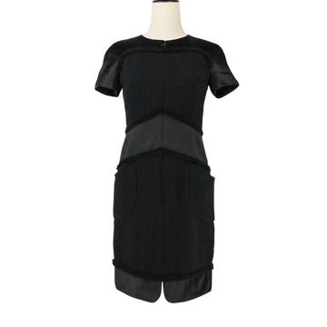 Chanel Tweed Satin Mix Dress