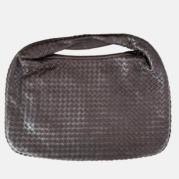Bottega Veneta Intrecciato Hobo Bag Large Dark Chocolate Brown Lambskin leather 47cm