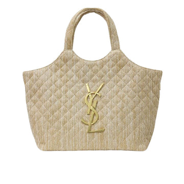 YSL RAFFIA MAXI TOTE BAG BEIGE 40CM