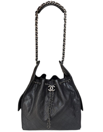 Chanel 2026 Black Leather Medium 25 Hobo