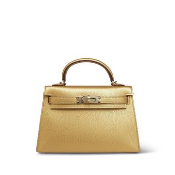 Mini Kelly Sellier Dore Chèvre Chamkilight Permabrass Plated K Stamp