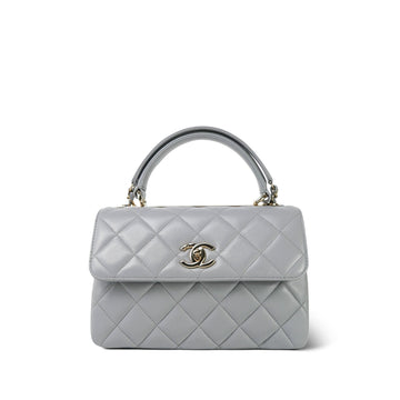 leather Quilted Trendy CC Small Light Gold Hardware