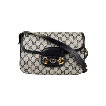 Gucci navy Guccissima leather 1955 Horse-bit shoulder bag