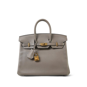 Birkin 25 Gris Asphalt Taurillon Novillo  Y Stamp