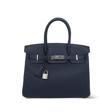 Birkin 30 Verso Bleu Nuit/Rose Pourpre leather Palladium Plated A Stamp