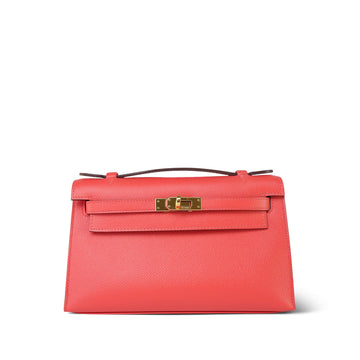 Kelly Pochette Rose Jaipur leather  X Stamp