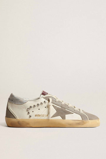 Women's Super Star Sneakers With Studs In Beige/taupe/silver