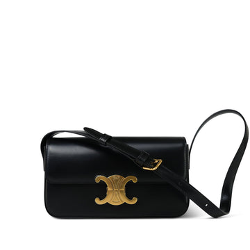 Celine Black Shiny leather Claude Shoulder Bag