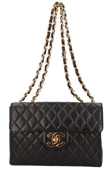 CHANEL Vintage Single Flap Bag Jumbo Black