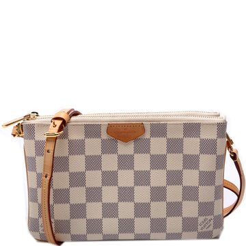 Double Zip Pochette Damier Azur